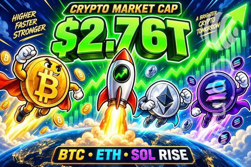 加密市场总市值达2.76万亿美元，BTC、ETH和SOL齐涨