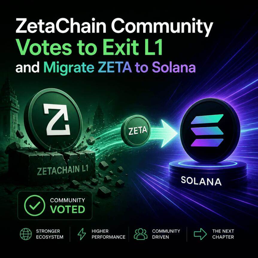 ZetaChain 社区投票决定退出 L1 并迁移 ZETA 至 Solana