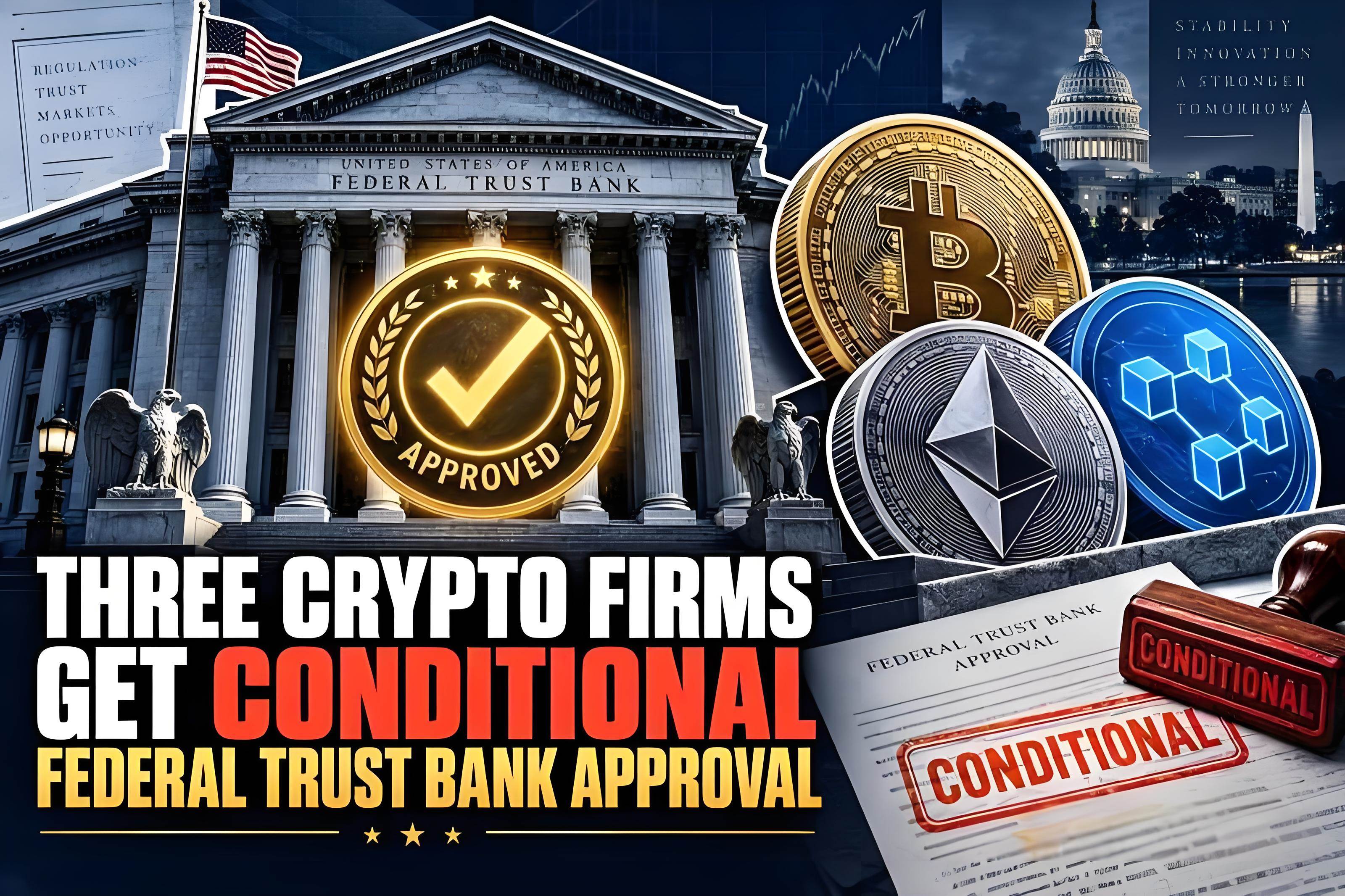 三家加密货币公司获得联邦信托银行有条件批准