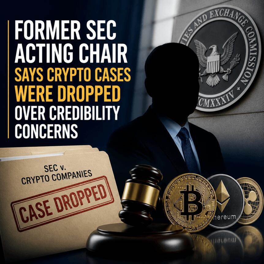 Former acting chairman of the U.S. Securities and Exchange Commission says cryptocurrency case was d