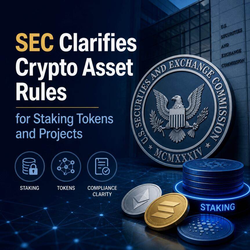 美国证券交易委员会明确加密货币资产规则：针对质押代币及相关项目