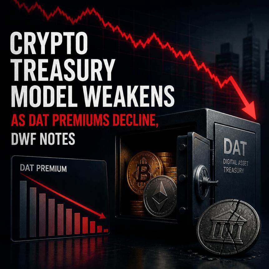 DWF指出：随着DAT溢价下降，加密金库模式走弱