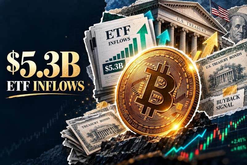 比特币ETF在美债回购信号后吸纳53亿美元