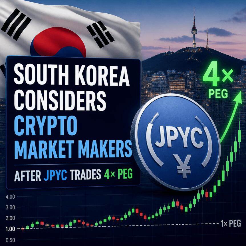 韩国在JPYC交易偏离锚定价格四倍后考虑引入加密货币做市商