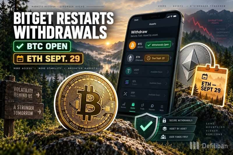 Bitget 重启资产分批次提现：BTC 已开放，ETH 将于9月29日恢复