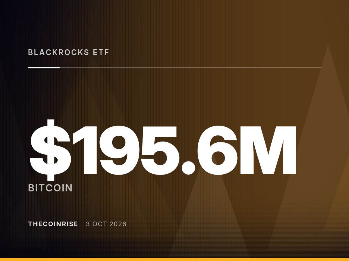 贝莱德比特币ETF IBIT单日净流入1.956亿美元，月内累计达15.7亿美元