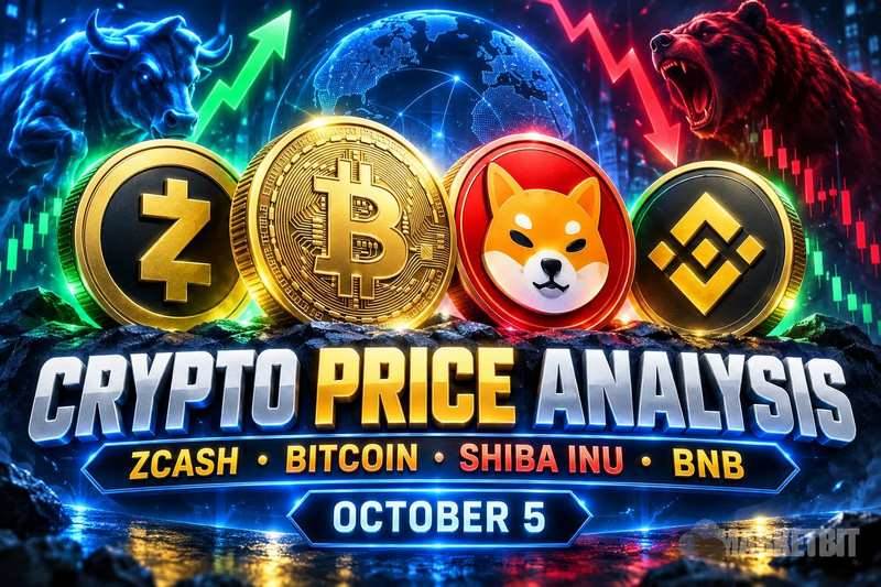 10月5日Zcash、比特币、Shiba Inu和币安币价格分析