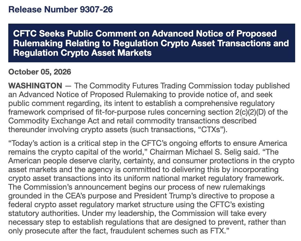 CFTC Regulation CTX 相关文件示意图