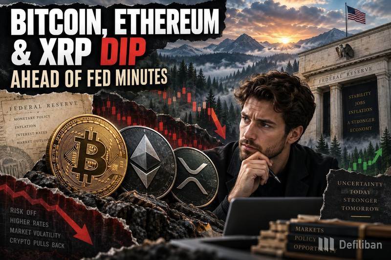 比特币、以太坊、XRP在美联储会议纪要公布前下跌
