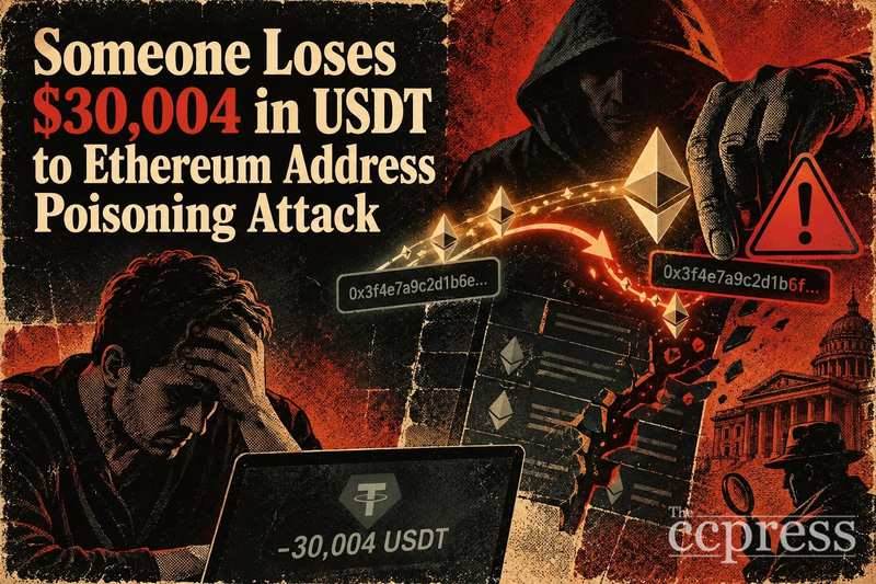 有人因以太坊地址毒化攻击损失30,004美元USDT
