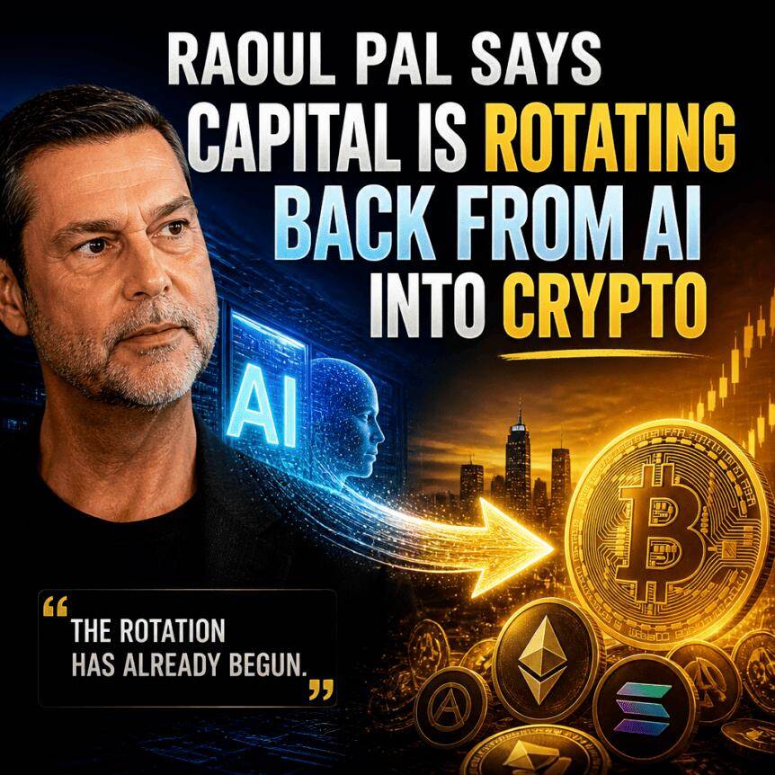 Raoul Pal表示：资本正从AI领域回流至加密货币
