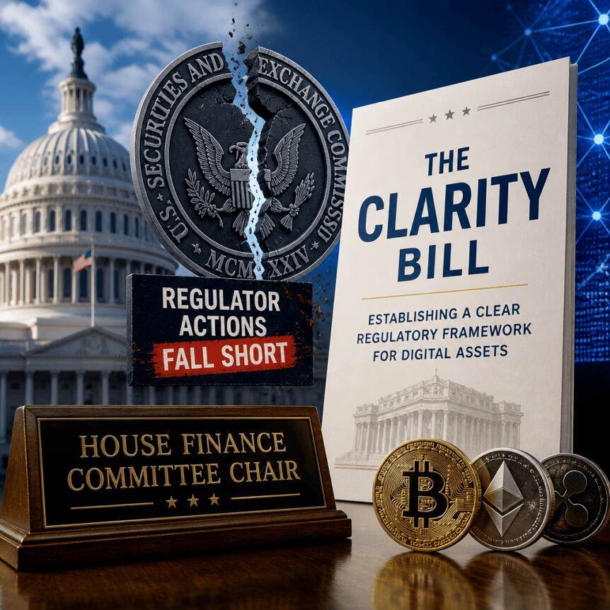 美国众议院金融服务委员会主席称，加密货币监管机构的行动未达到《CLARITY法案》的标准