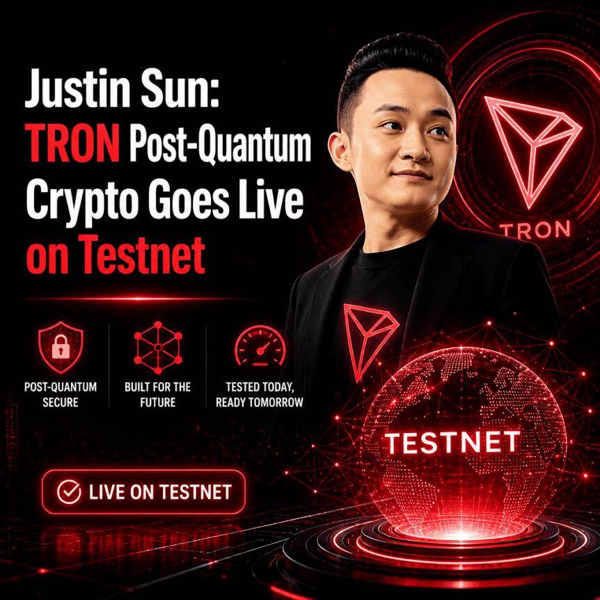 孙宇晨：TRON后量子密码学已上线测试网