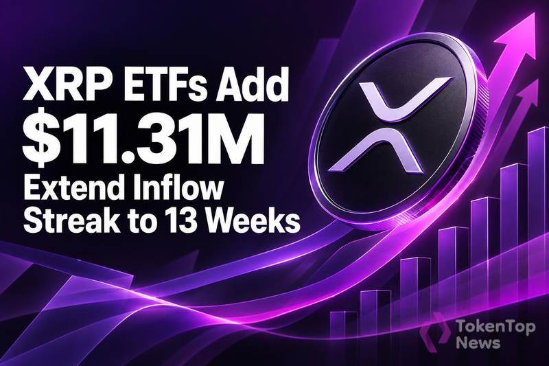 XRP ETFs 流入增加1131万美元，连续流入周期延长至13周