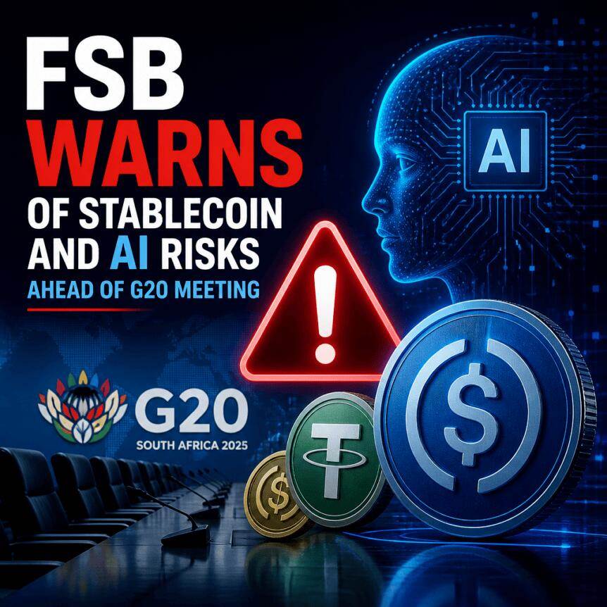FSB警告称，在G20会议前夕，稳定币和AI风险亟待关注