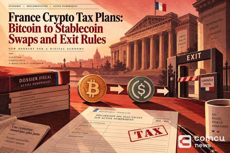 法国加密税计划：比特币兑稳定币互换及退出规则