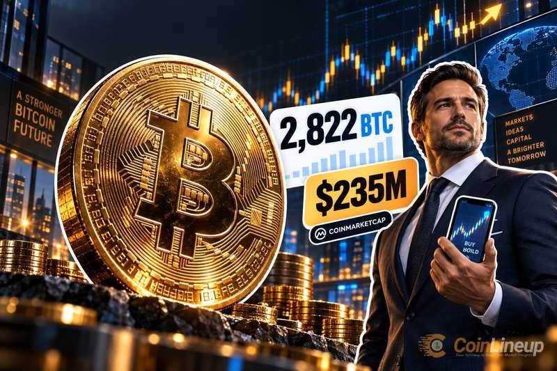 Strive斥资2.35亿美元购入2,822枚比特币，CoinMarketCap表示