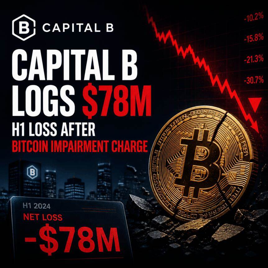 Capital B因比特币减值损失7800万美元