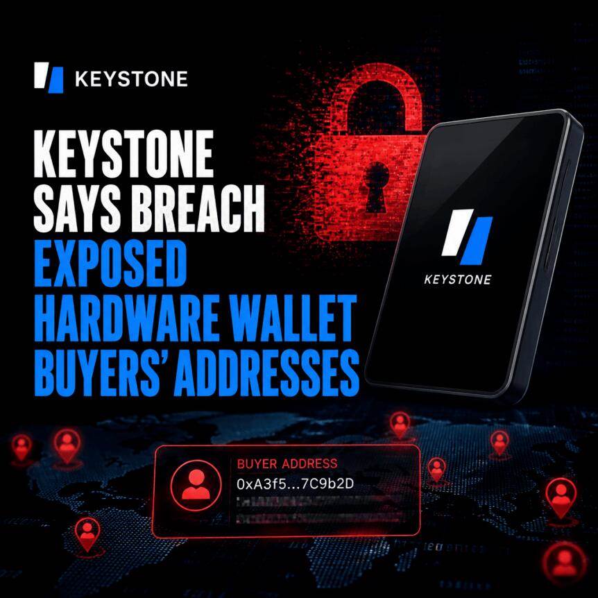 Keystone称漏洞泄露了硬件钱包买家的地址