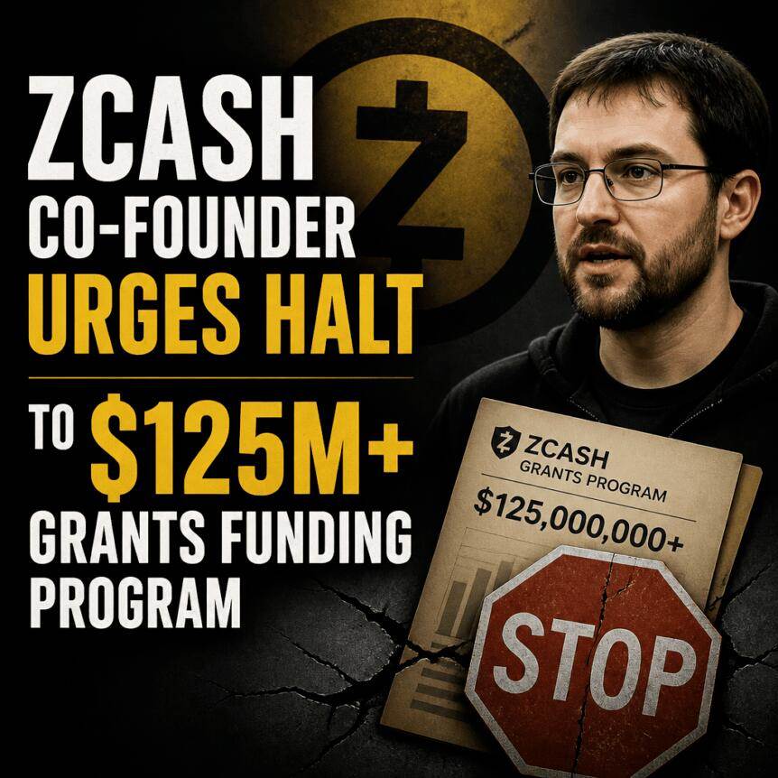 Zcash联合创始人呼吁暂停1.25亿美元以上赠款资助计划