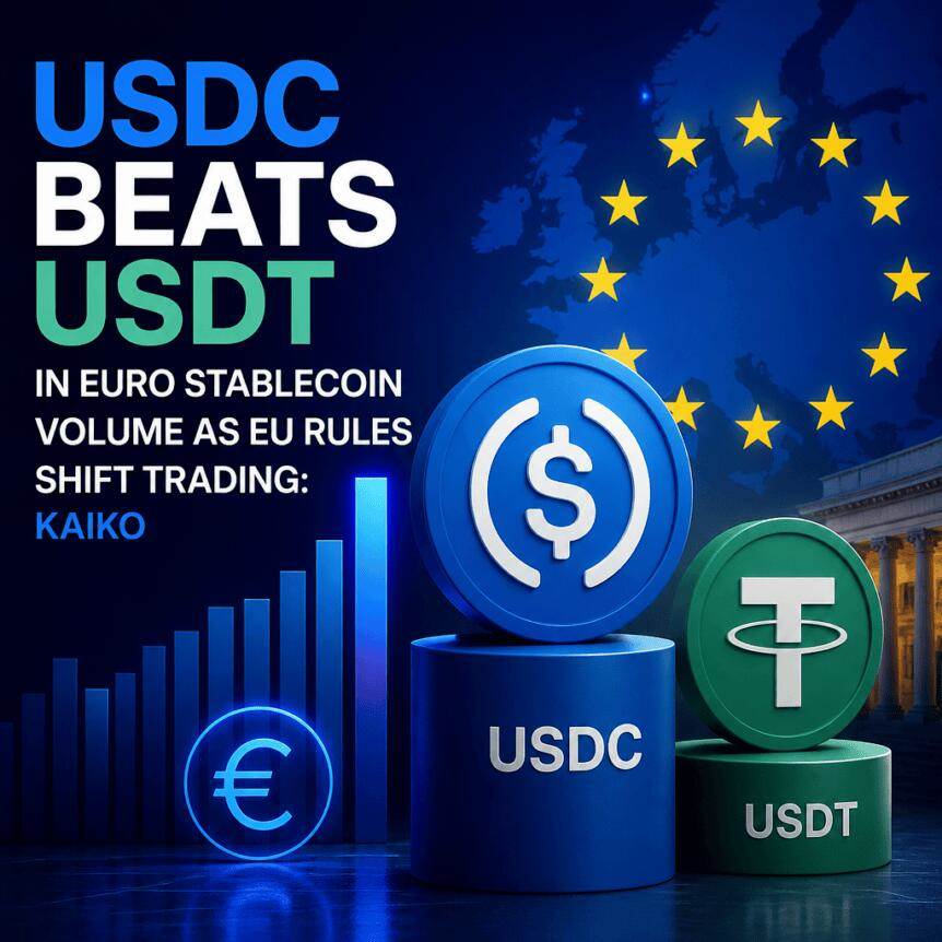 欧盟新规重塑交易格局，Kaiko数据显示：欧元稳定币交易量中USDC超越USDT