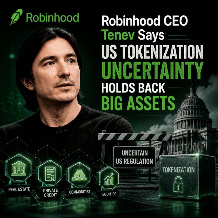 Robinhood CEO Tenev表示：美国代币化不确定性阻碍大型资产入场