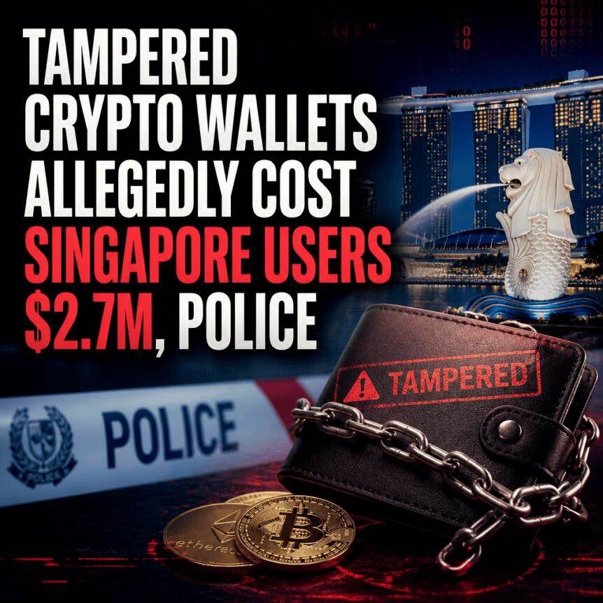 据警方称，被篡改的加密钱包导致新加坡用户损失270万美元