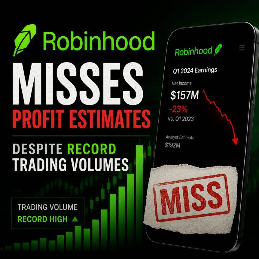 尽管交易量创历史新高，Robinhood仍未能达到盈利预期